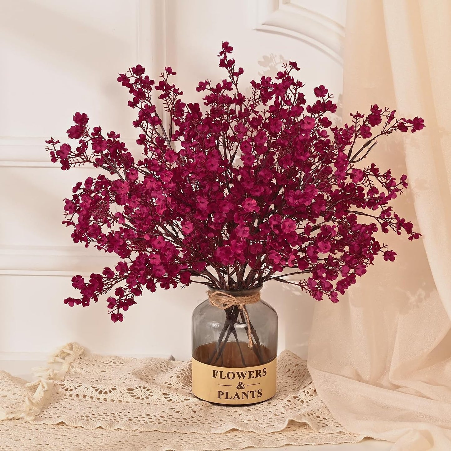Faux Fall Baby's Breath Stems – Orange Artificial Floral Bundle (Set of 5)