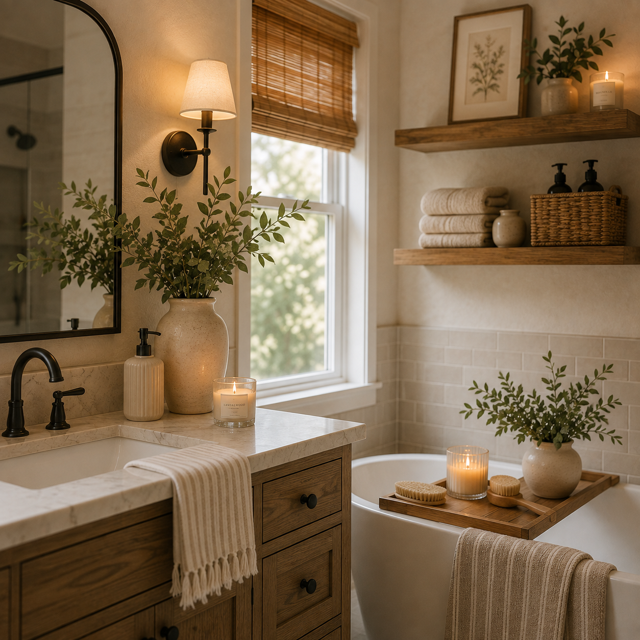 Expandable Bamboo Bathtub Caddy Tray