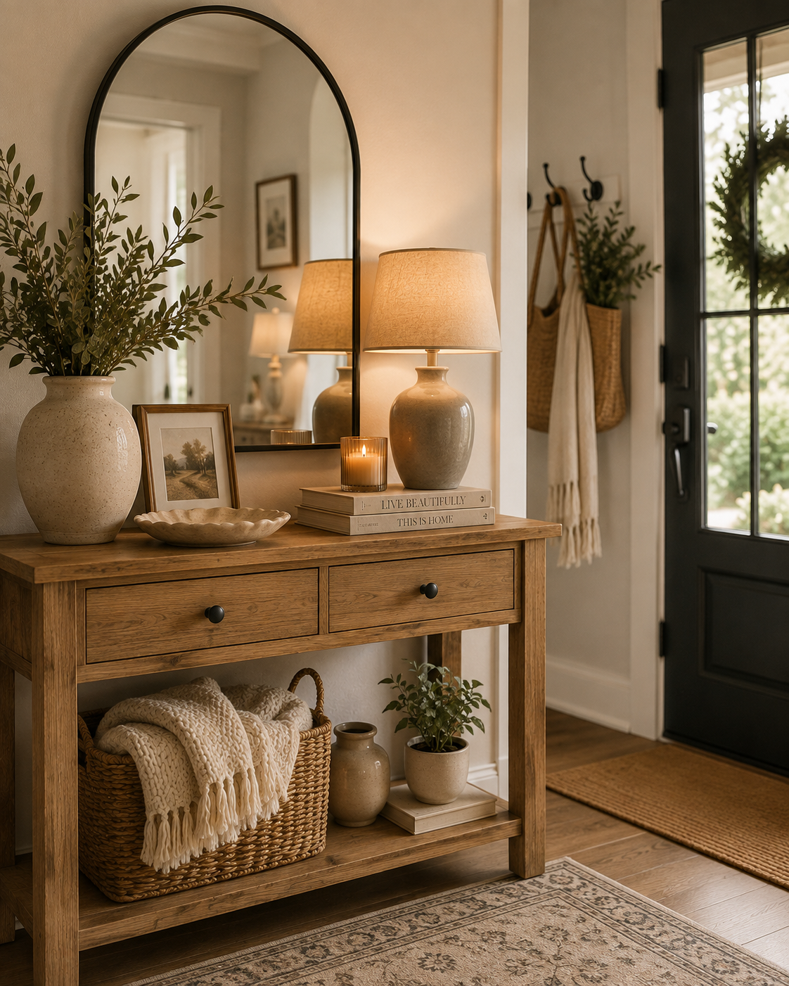 Modern Black Round Wall Mirror | Matte Metal Frame