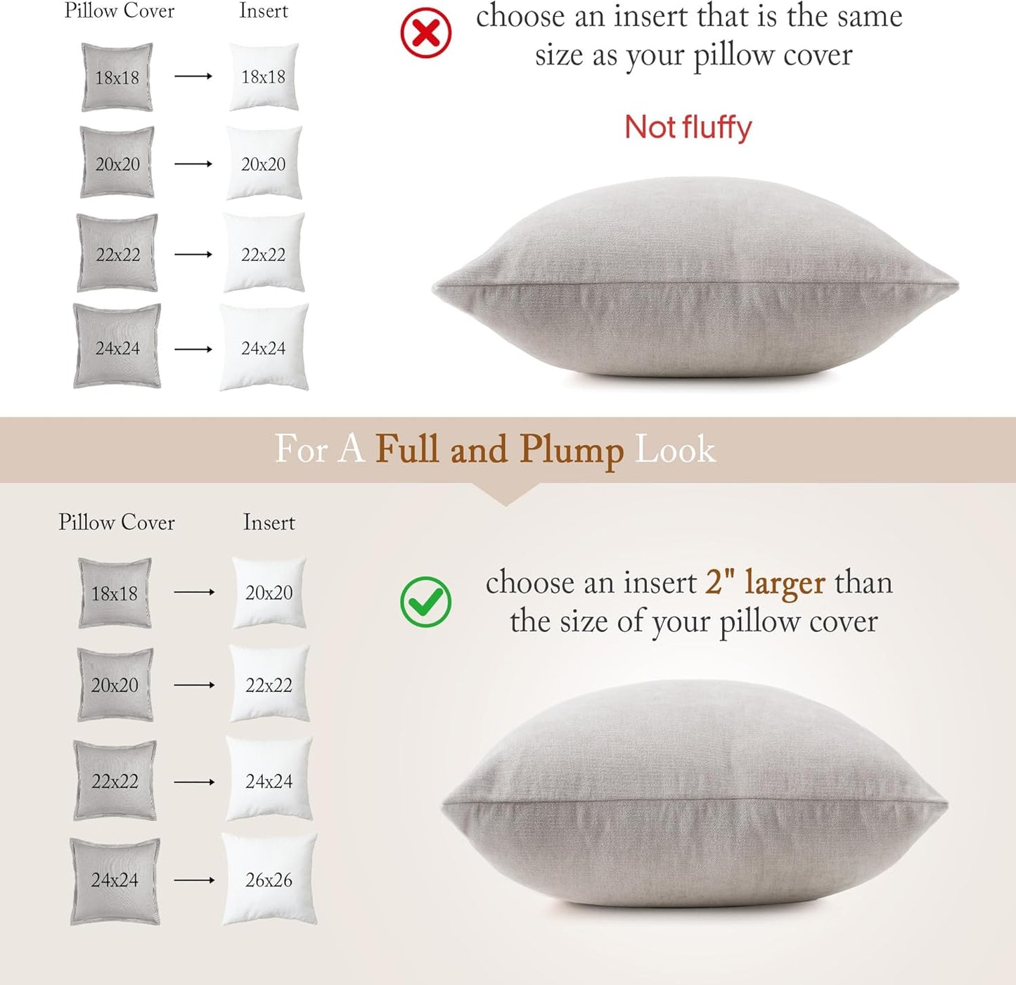 Premium Feather Down Throw Pillow Inserts | Set of 2 | Decorative Couch Pillow Inserts