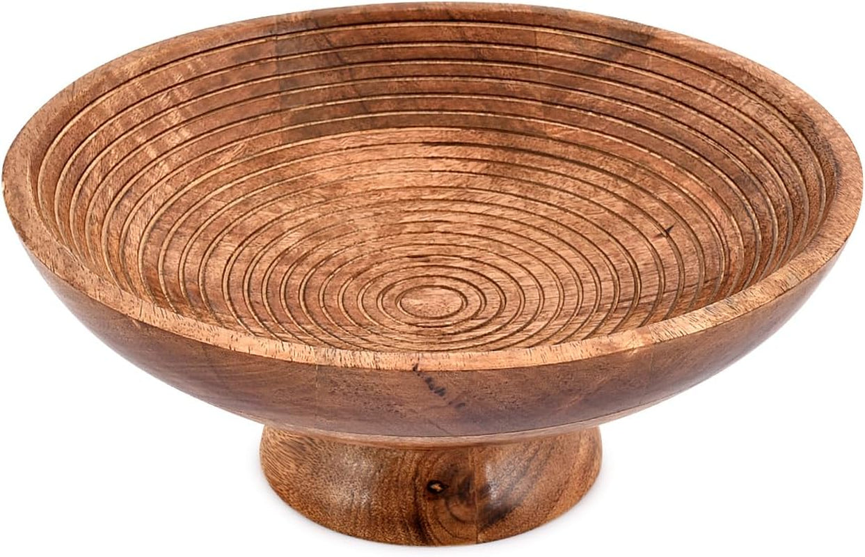 Mango Wood Pedestal Fruit Bowl