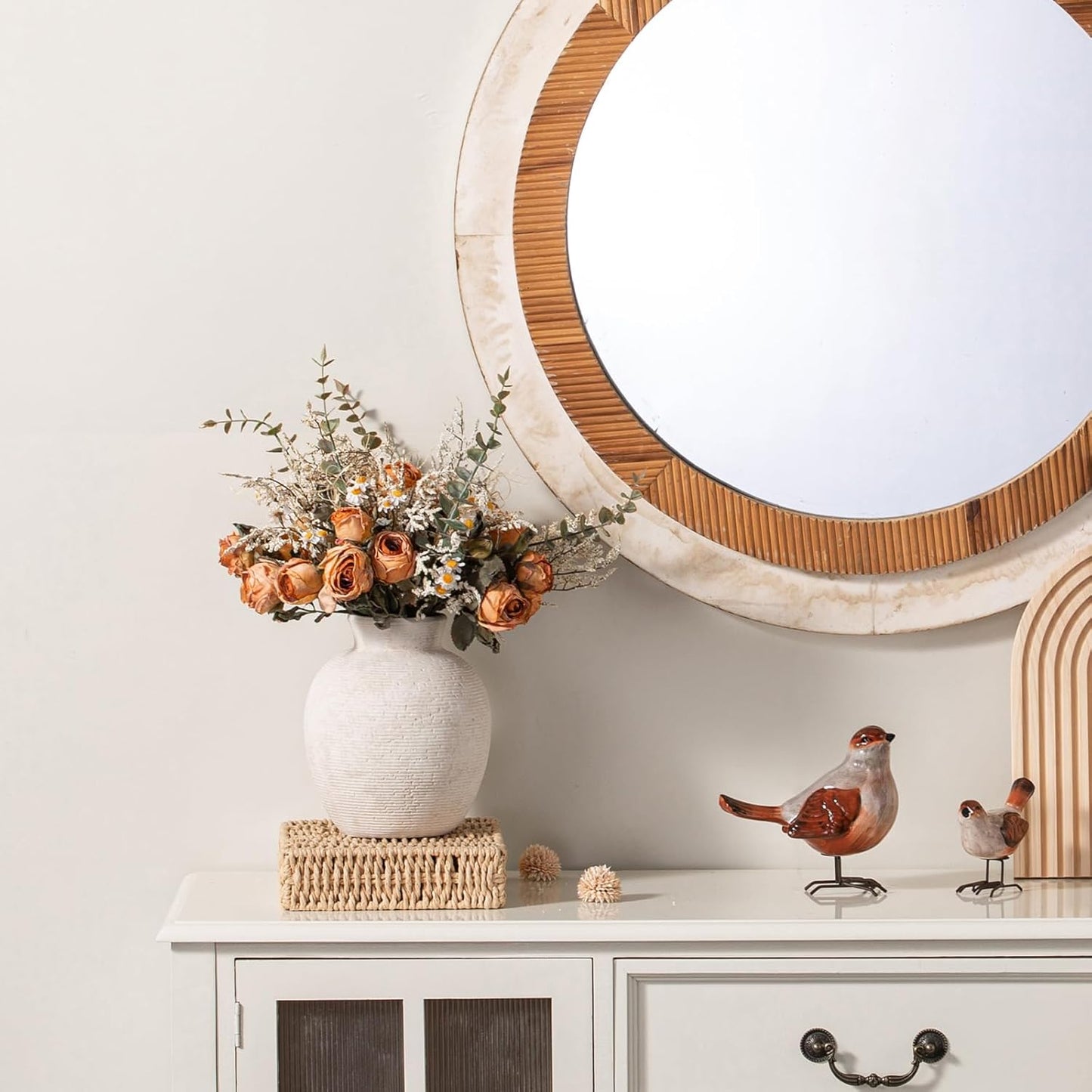 Rustic Ceramic Vase – 7.4" Farmhouse Decor