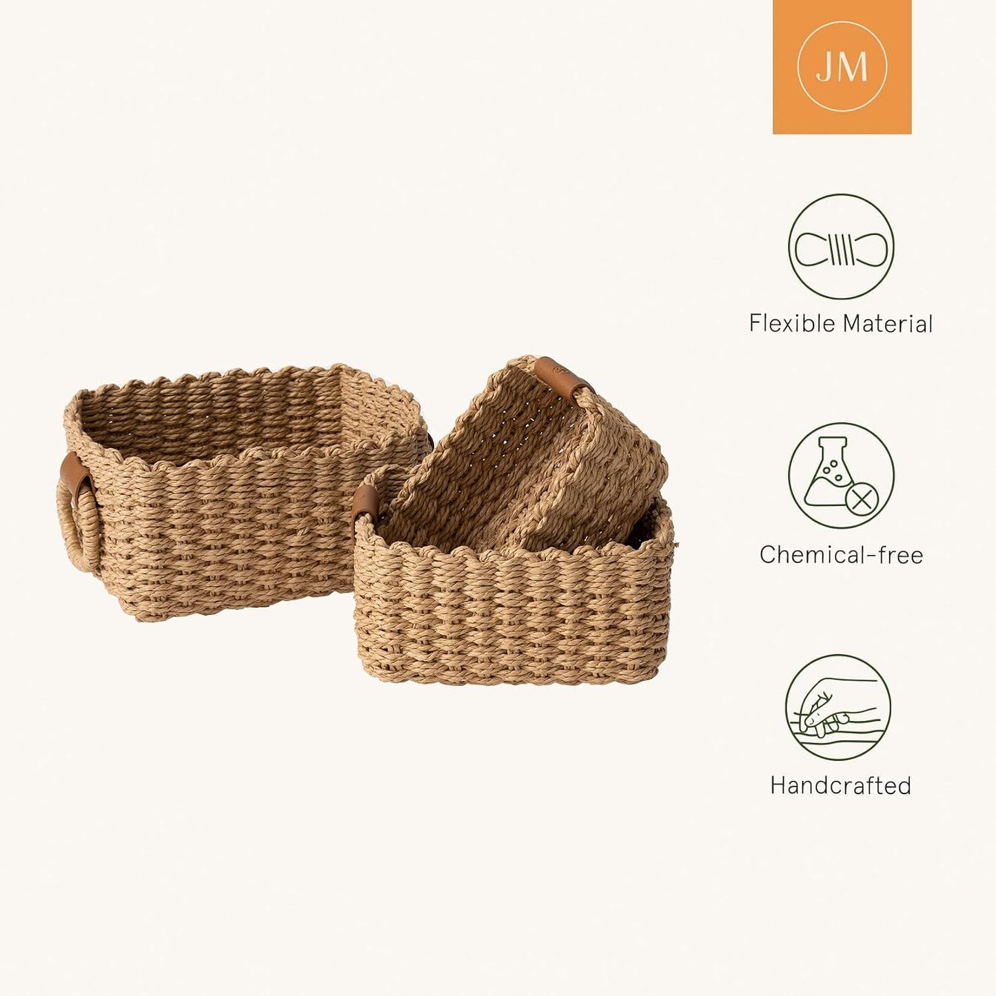 Woven Wicker Storage Basket Set
