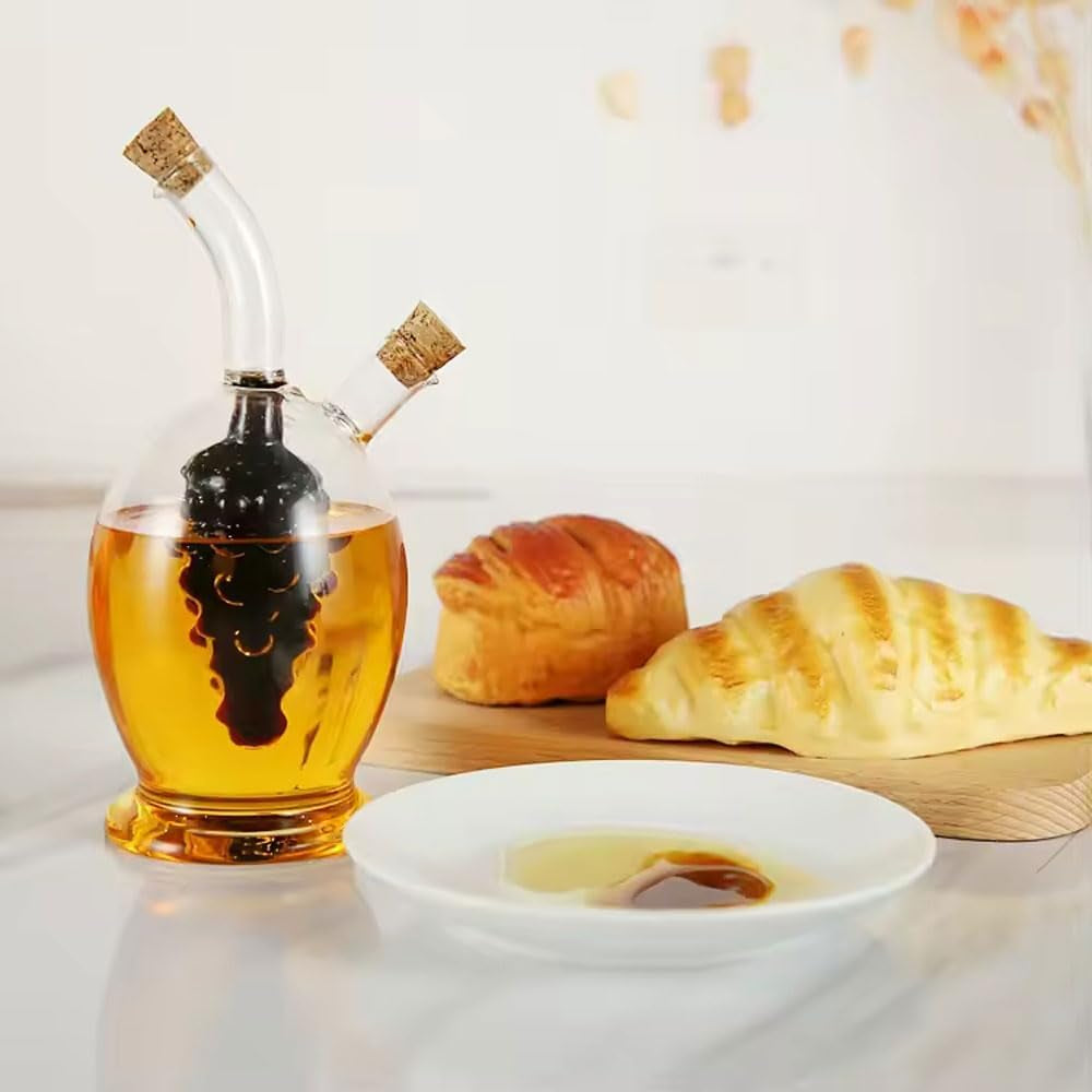 Glass Olive Oil & Vinegar Dispenser Set with Cork Stoppers