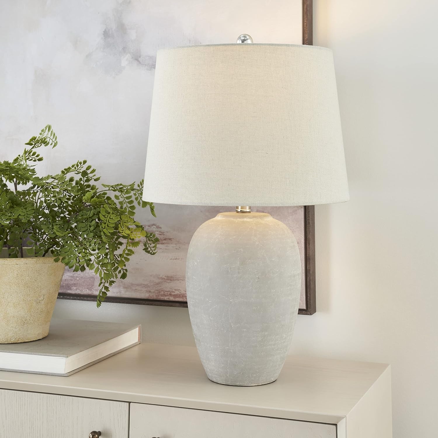 Vintage Gray Ceramic Table Lamp