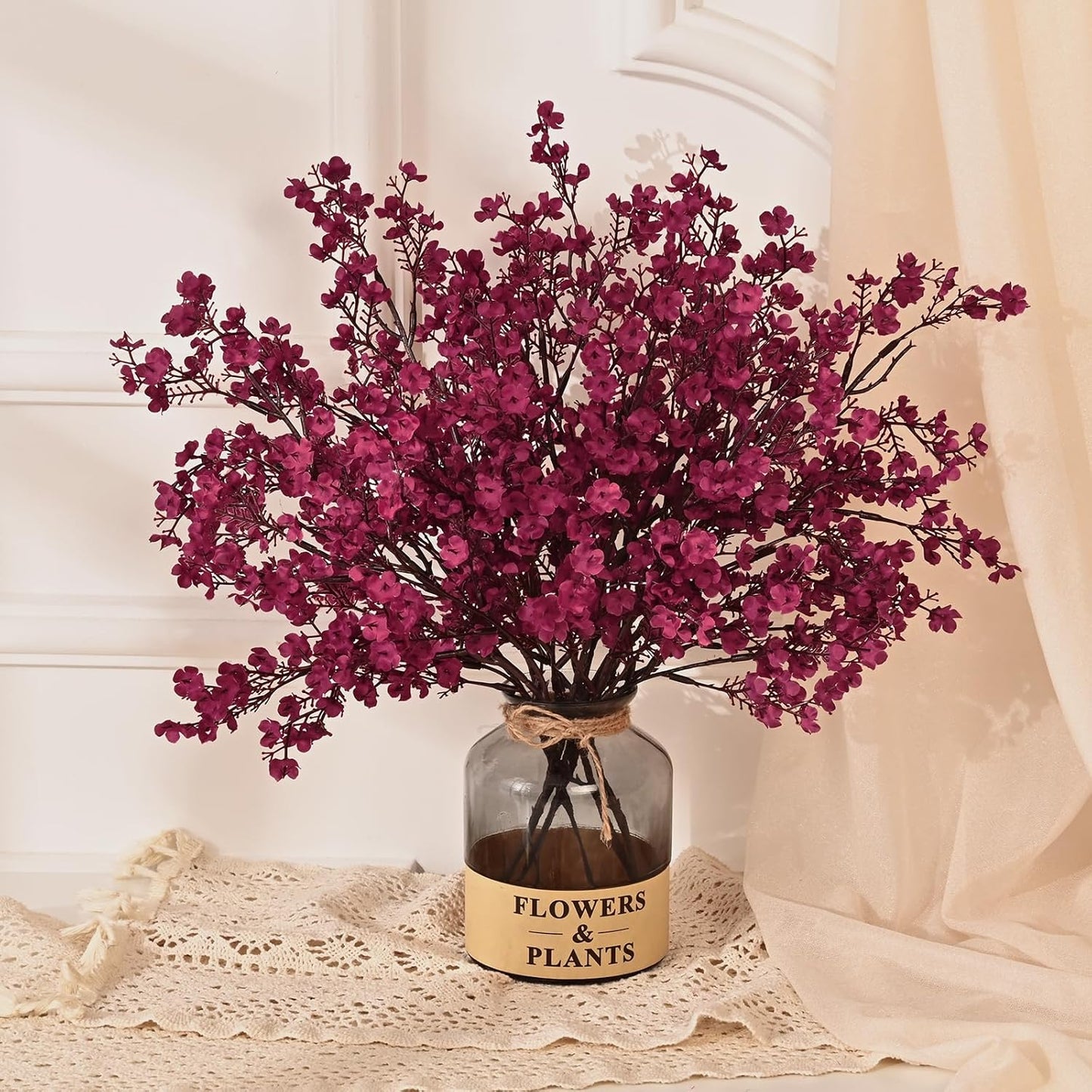 Faux Fall Baby's Breath Stems – Orange Artificial Floral Bundle (Set of 5)