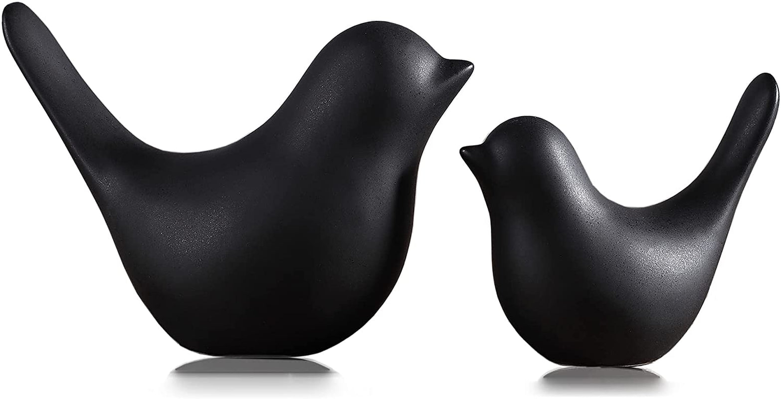 Modern Ceramic Bird Figurines – Set of 2