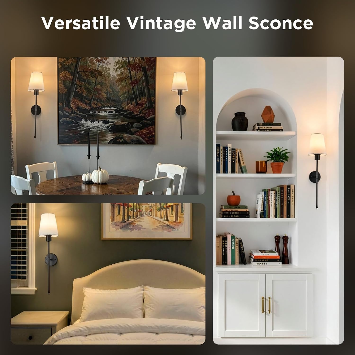 Rechargeable Wall Sconce Set | Set of 2 Wireless LED Wall Lights