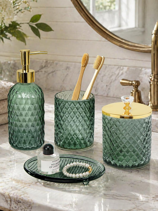 Glass Bathroom Accessories Set