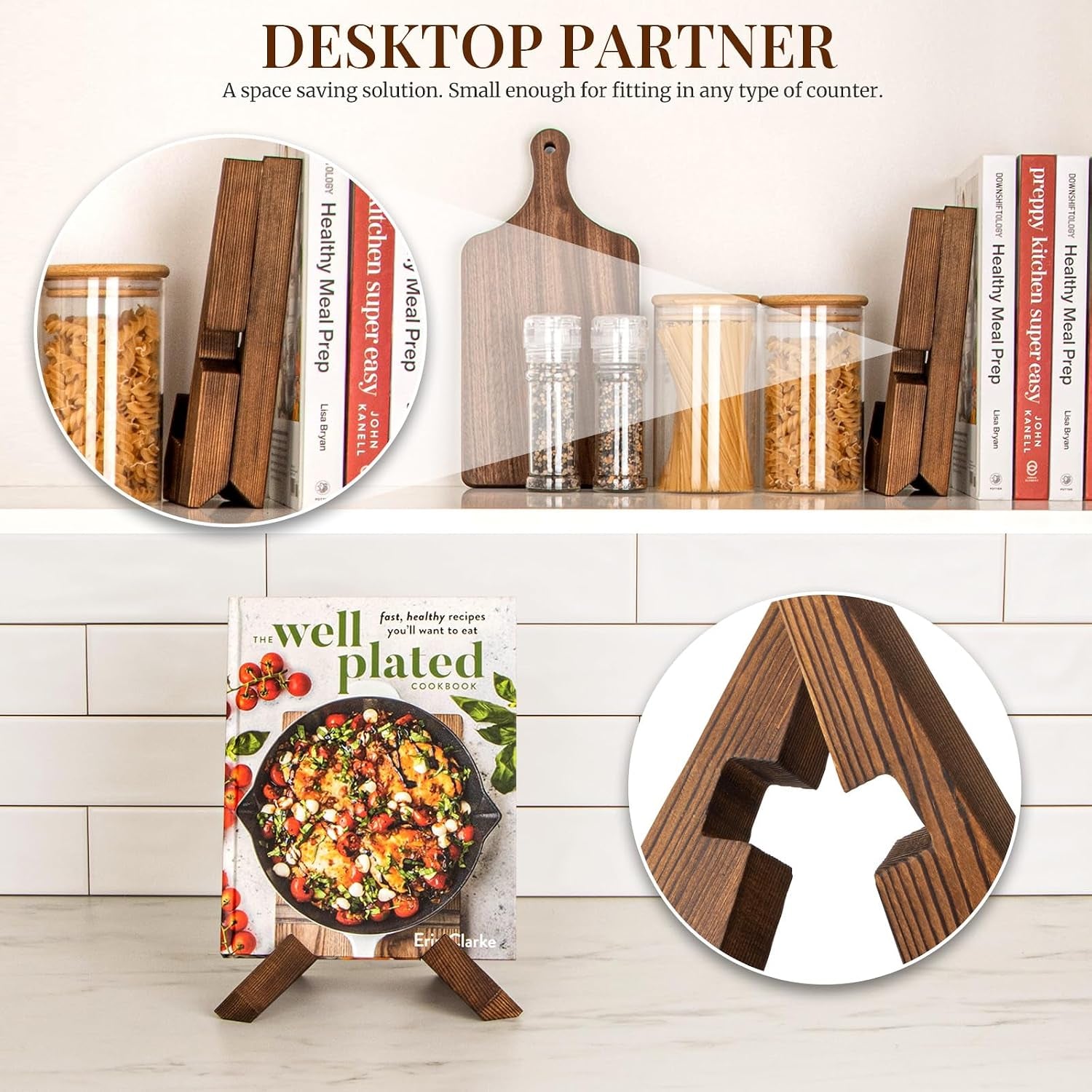 Rustic Wooden Cookbook Stand