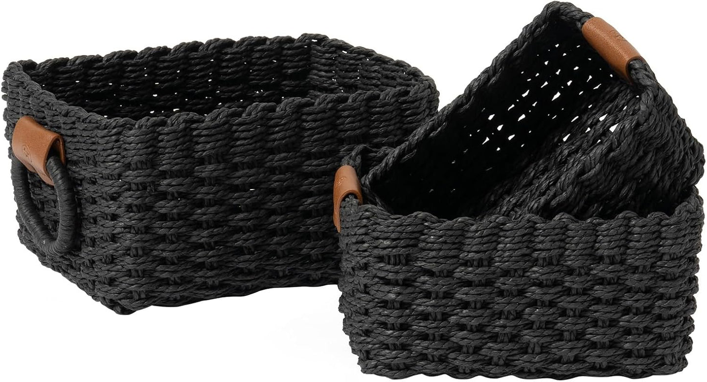Woven Wicker Storage Basket Set