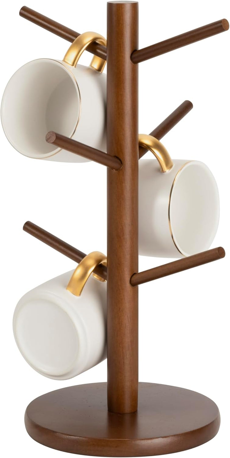 Acacia Wood Mug Holder Tree with 6 Hooks
