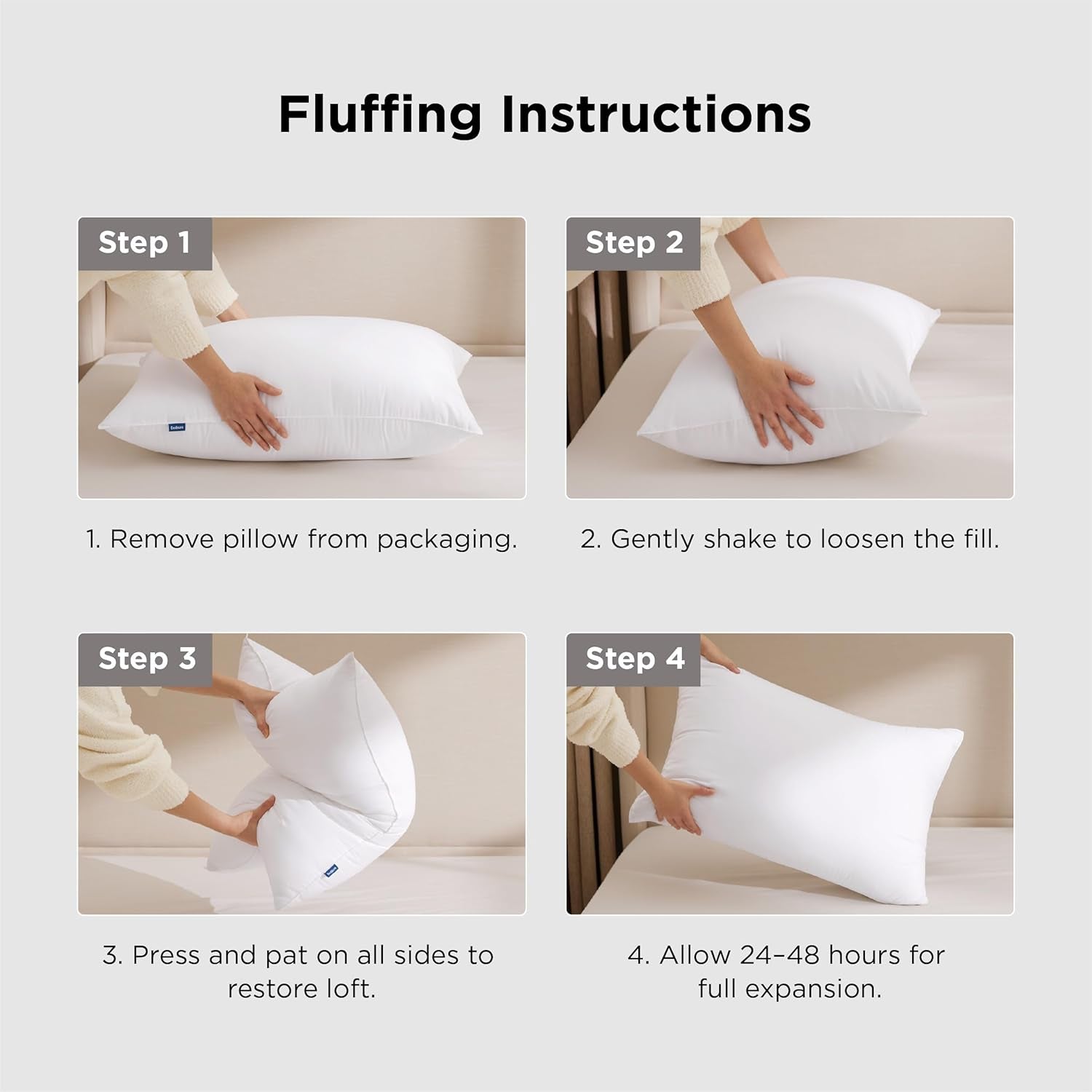 Bedsure Pillows Standard Size Set of 2 - Hotel Collection Bed Pillows for Sleeping, with down Alternative Filling, Soft Support for Back, Stomach or Side Sleepers, Standard, 26"X19", White, 2 Pack