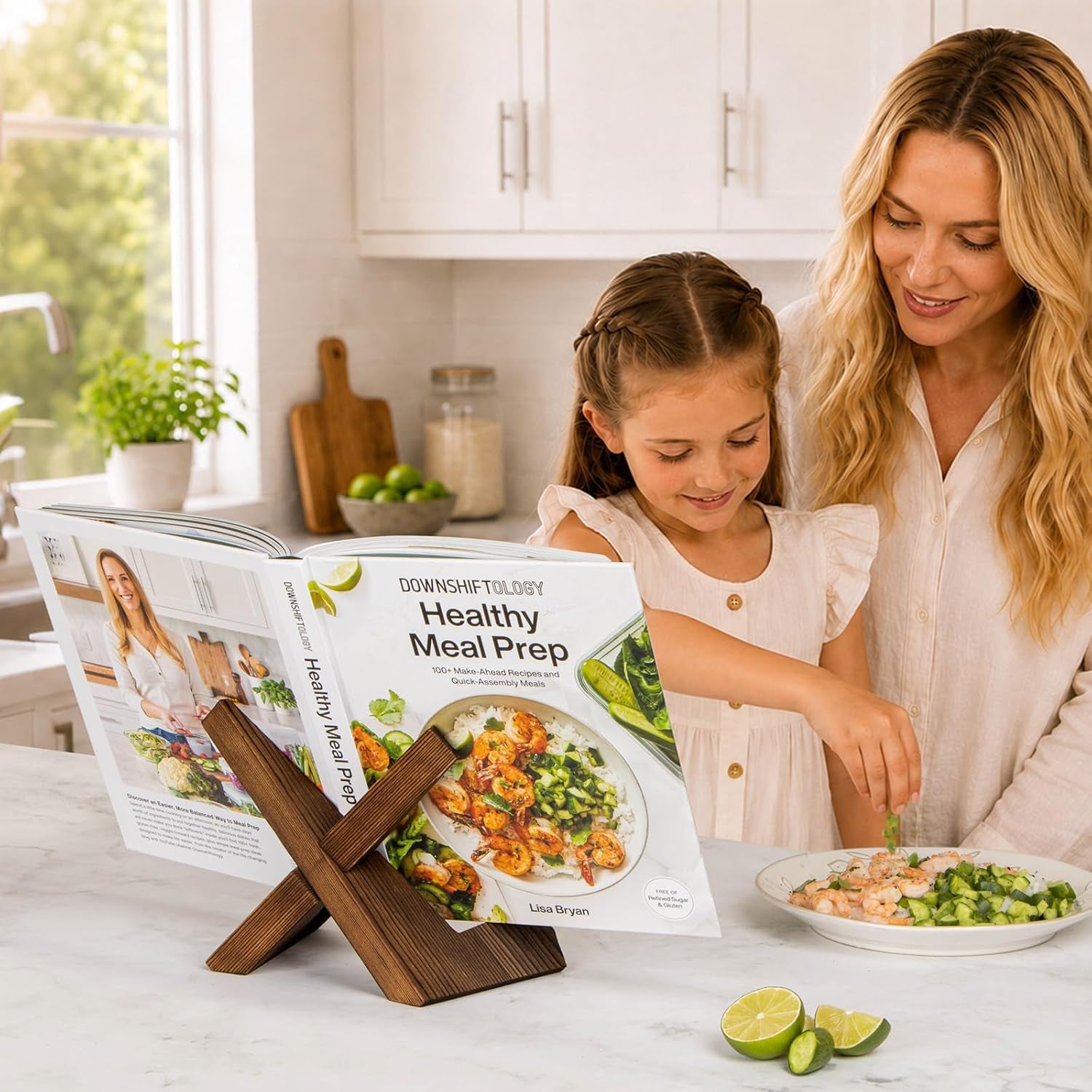 Rustic Wooden Cookbook Stand