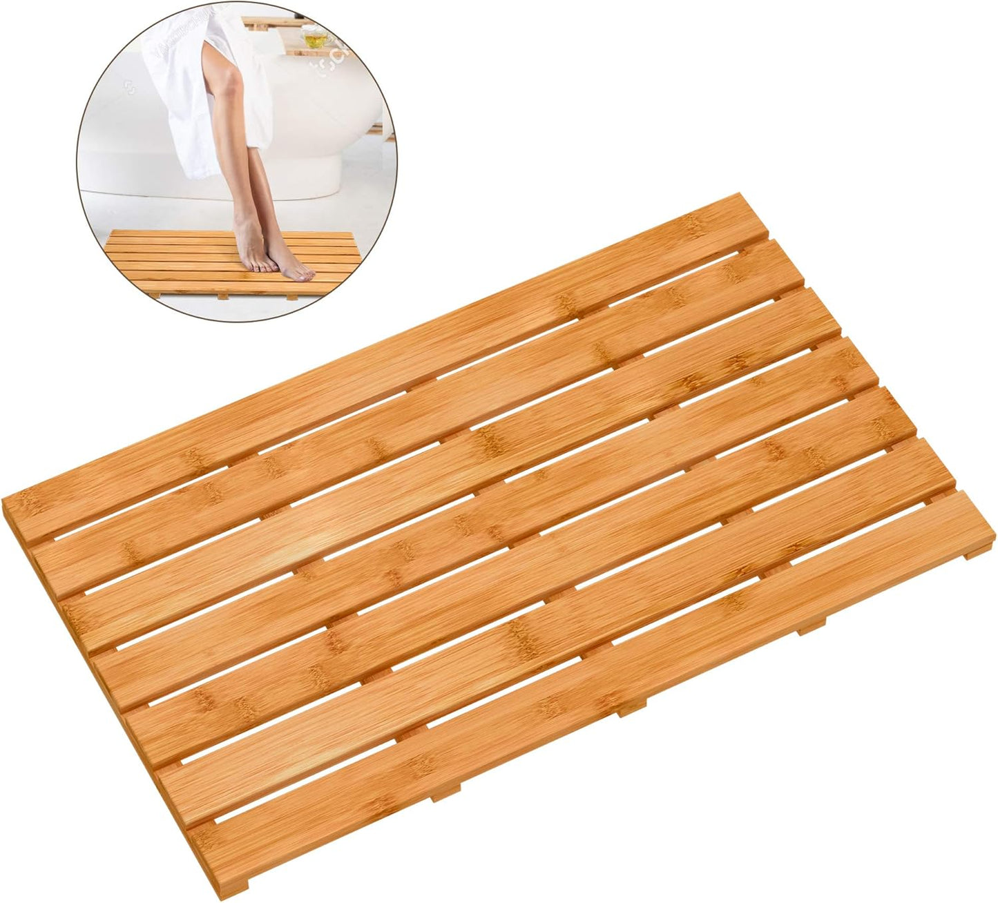 Non-Slip Bamboo Bath Mat