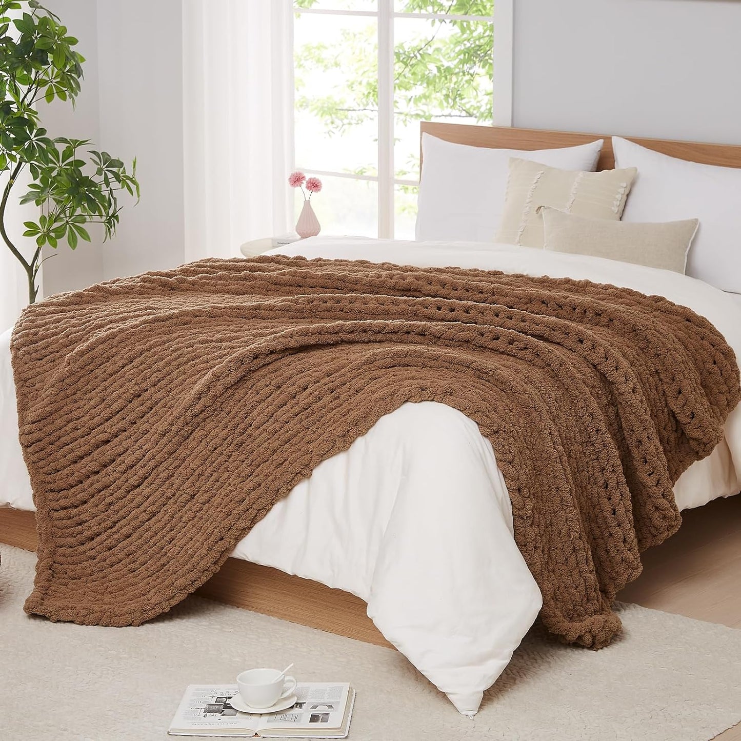 Soft Chunky Knit Throw Blanket