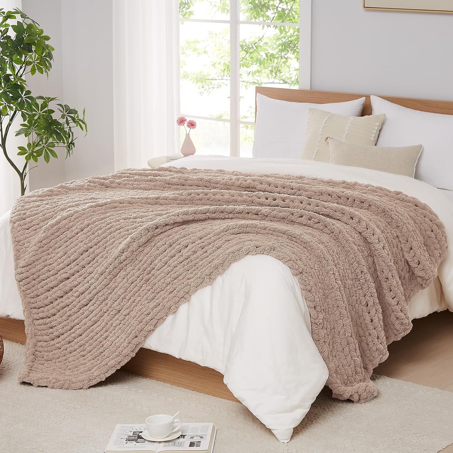 Soft Chunky Knit Throw Blanket