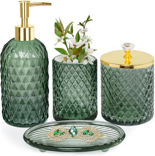 Glass Bathroom Accessories Set