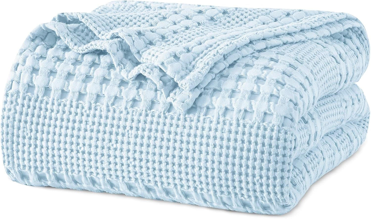 Luxury Cotton Waffle Throw Blanket | Lightweight Decorative Blanket