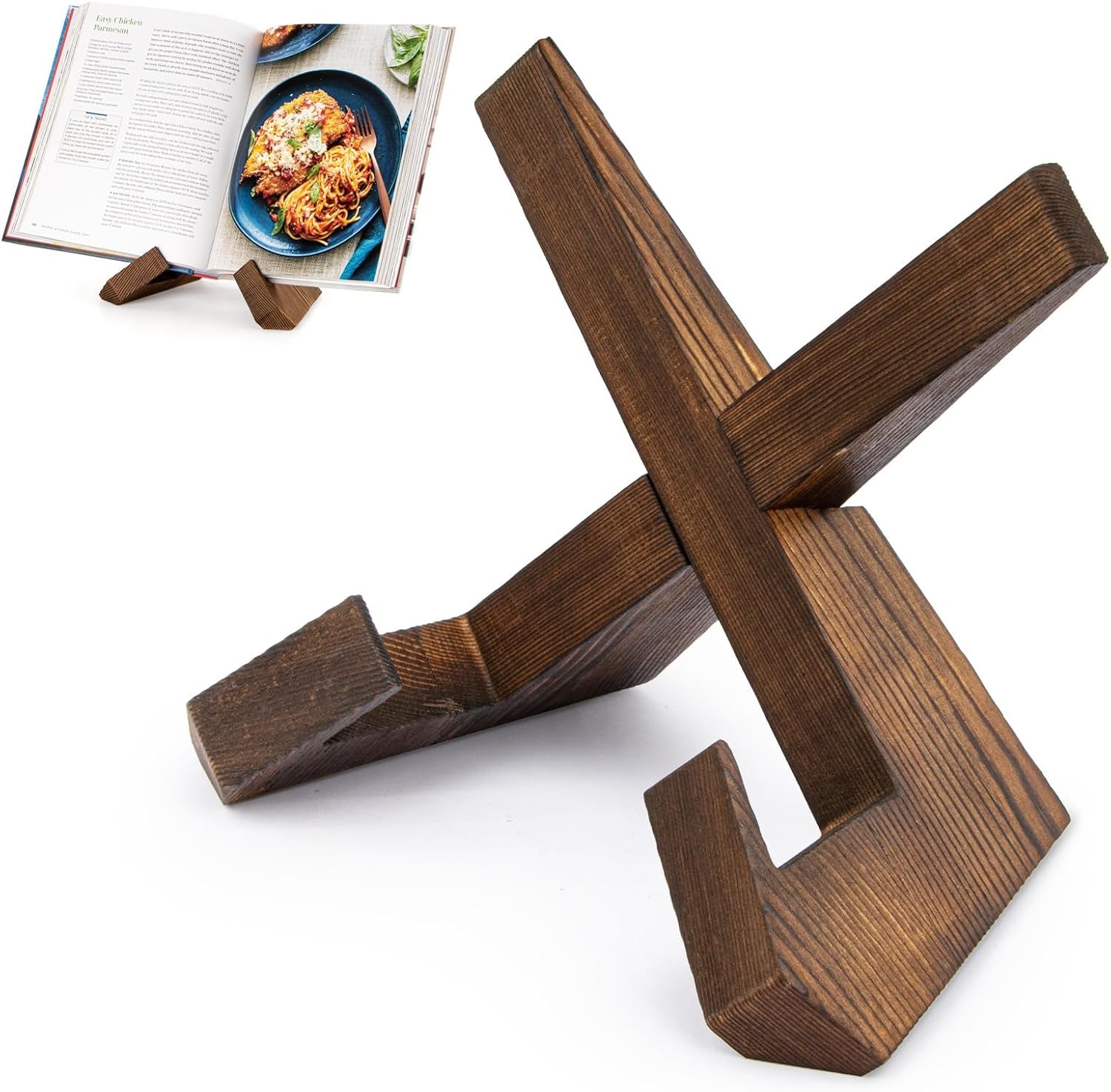 Rustic Wooden Cookbook Stand