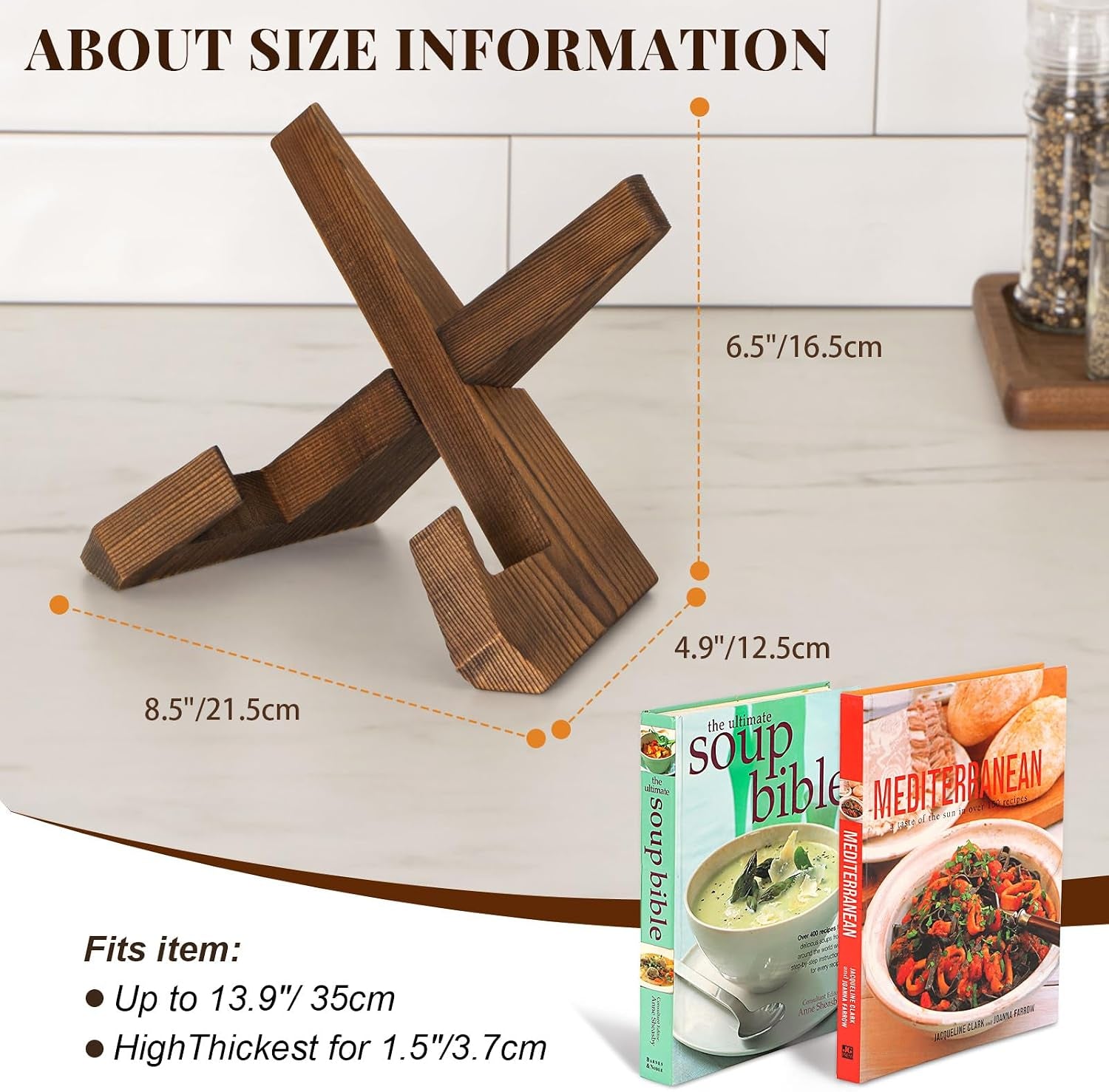 Rustic Wooden Cookbook Stand