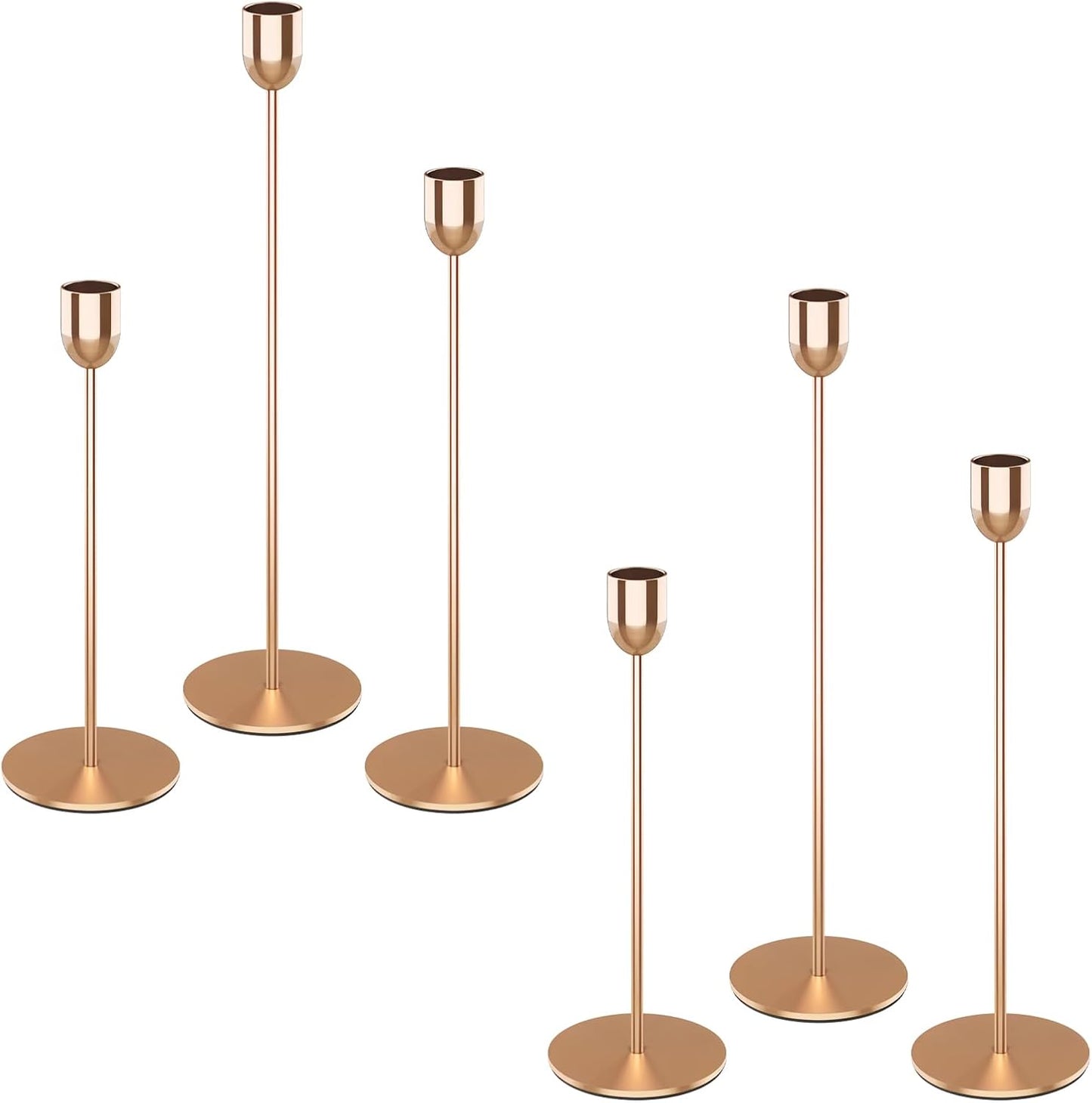 Modern Black Metal Candle Holders | Set of 3 Taper Candlesticks