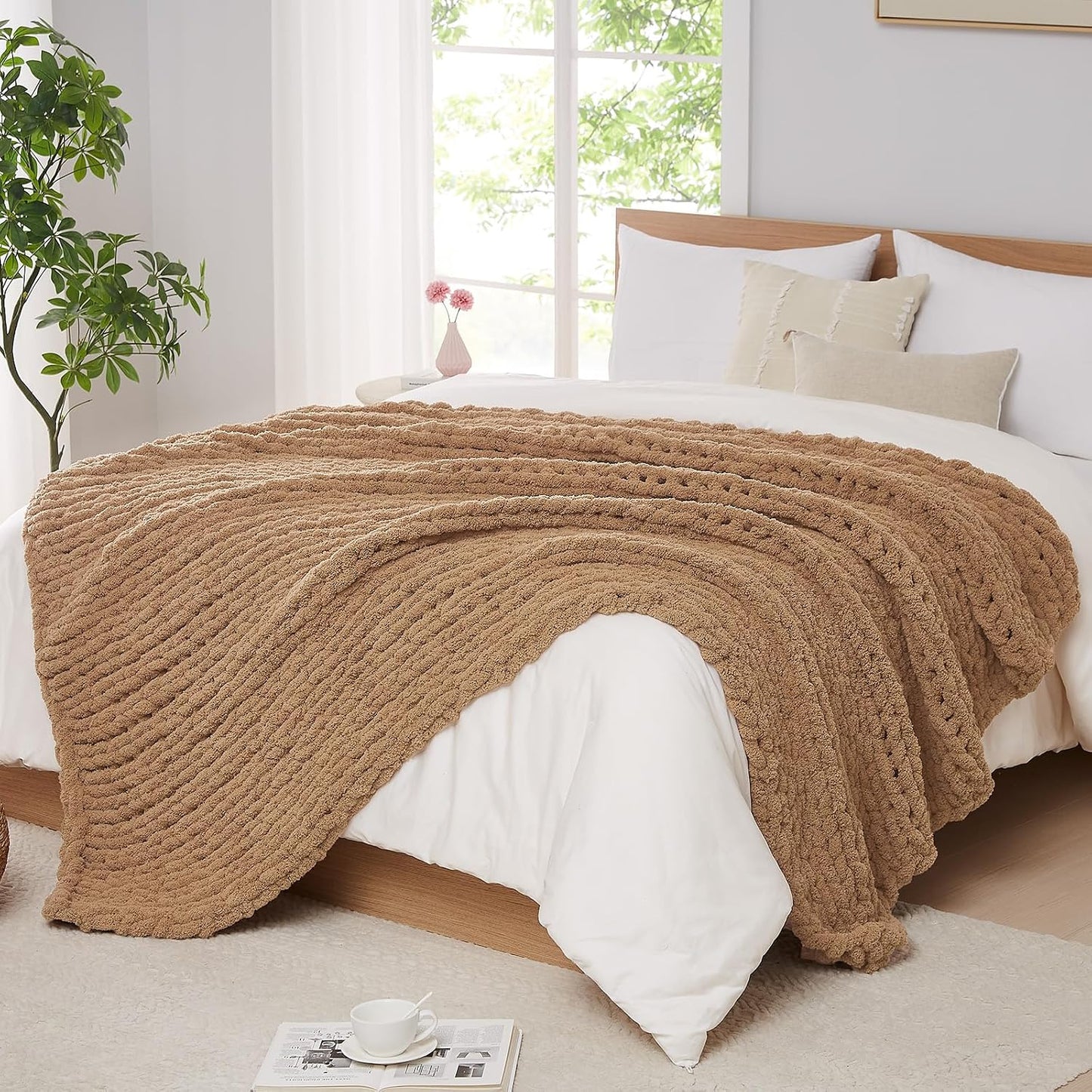 Soft Chunky Knit Throw Blanket