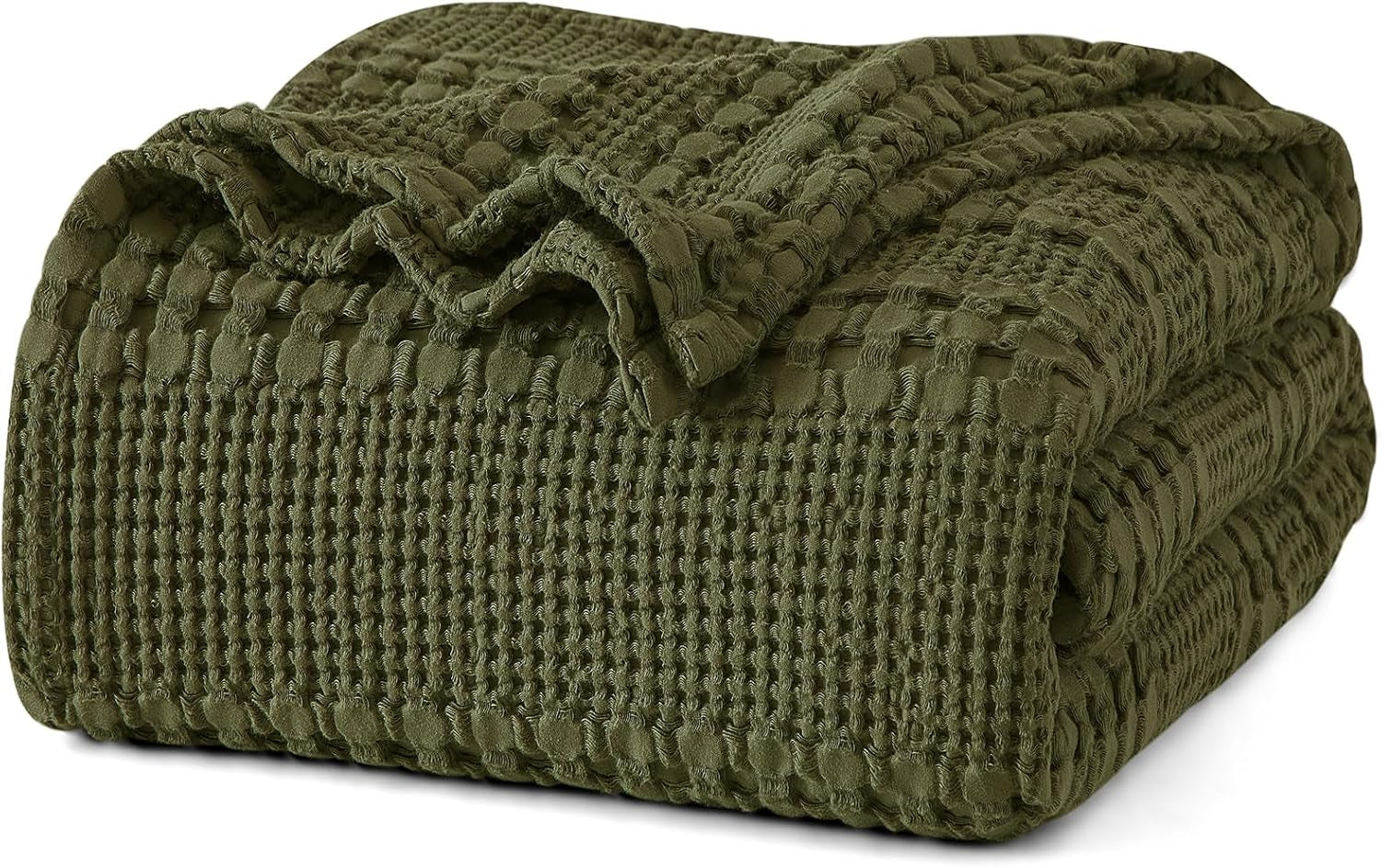 Luxury Cotton Waffle Throw Blanket | Lightweight Decorative Blanket