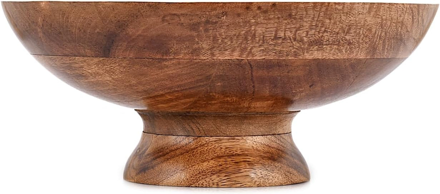Mango Wood Pedestal Fruit Bowl