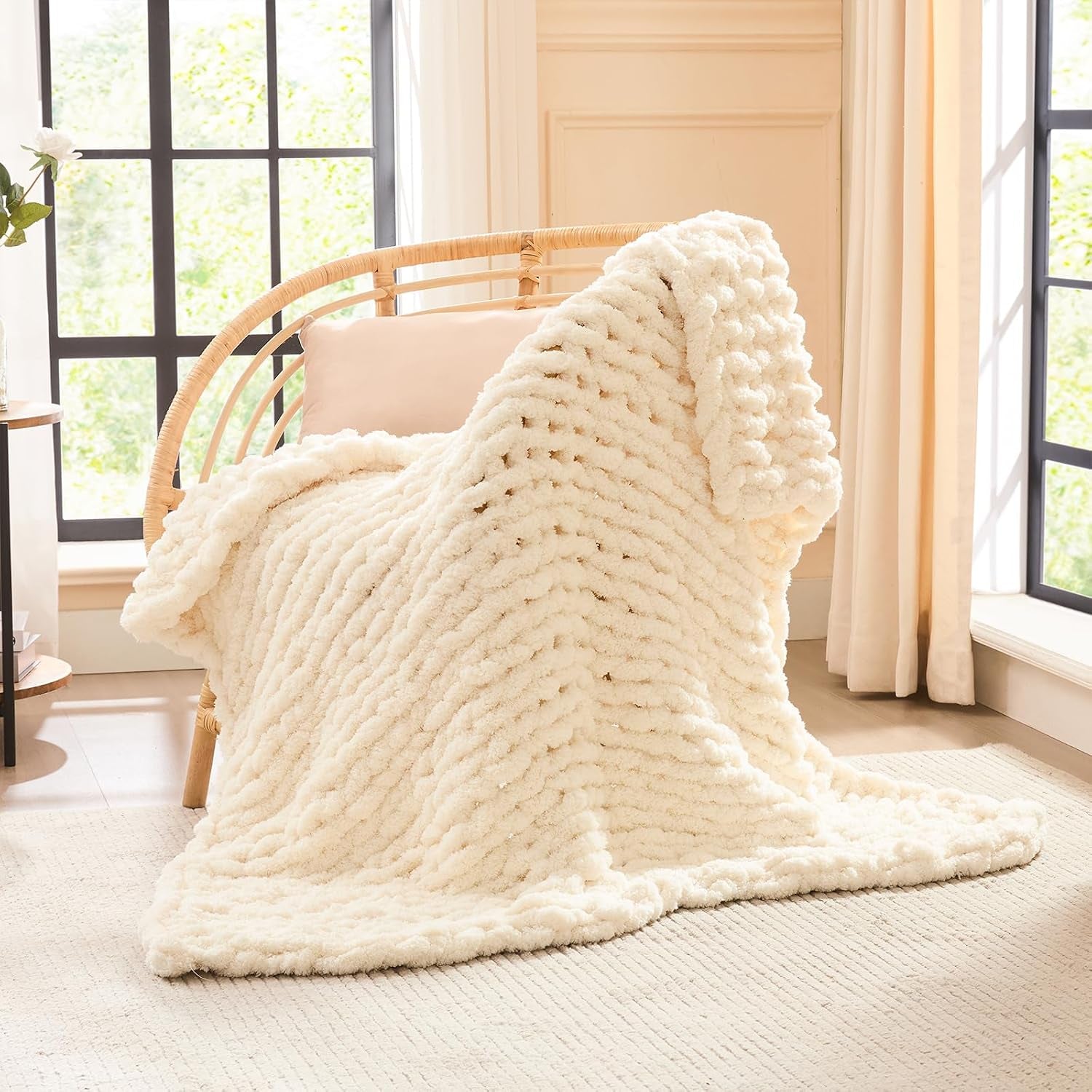 Soft Chunky Knit Throw Blanket