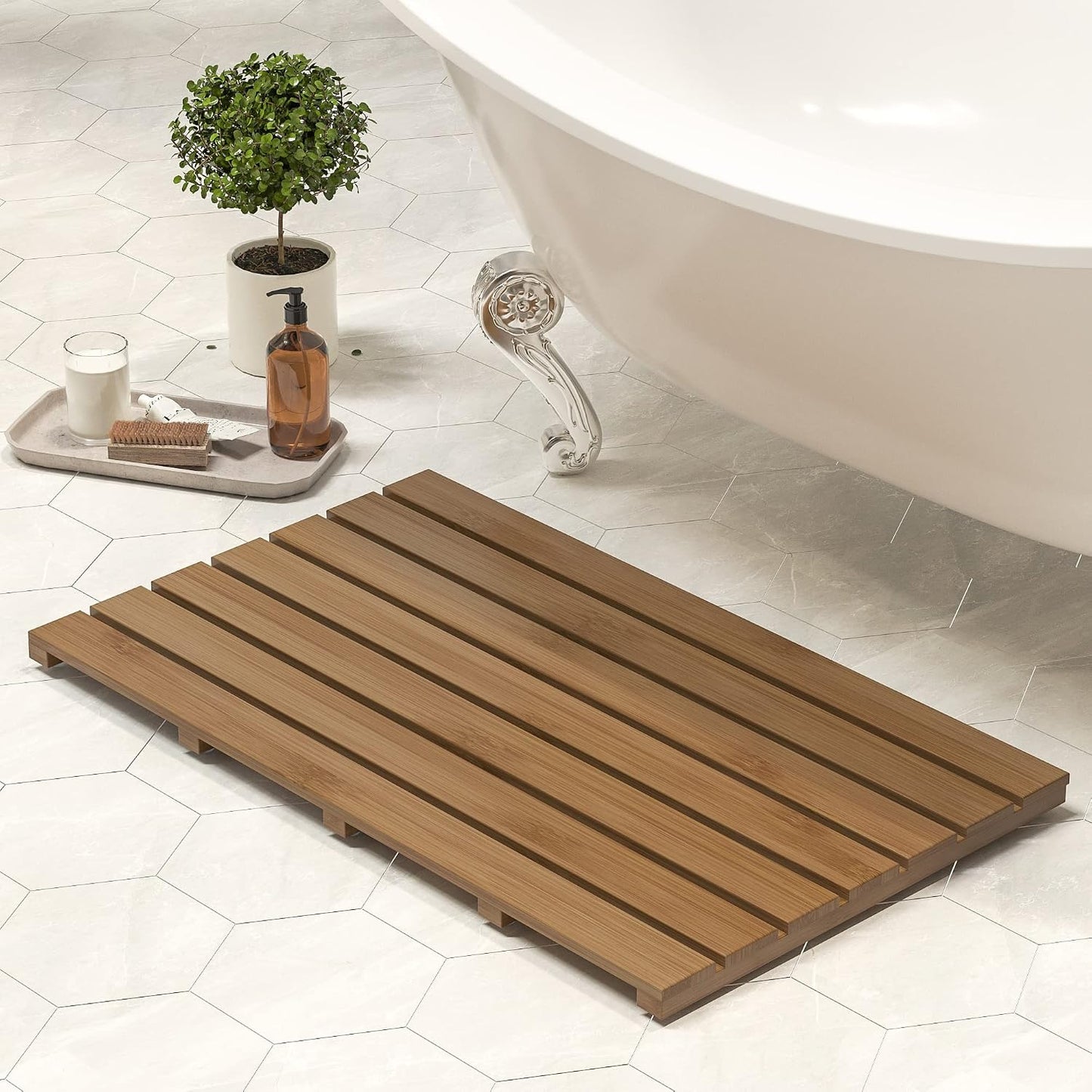 Non-Slip Bamboo Bath Mat