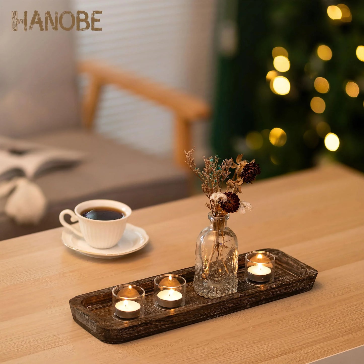 Rustic Wooden Decorative Dough Bowl