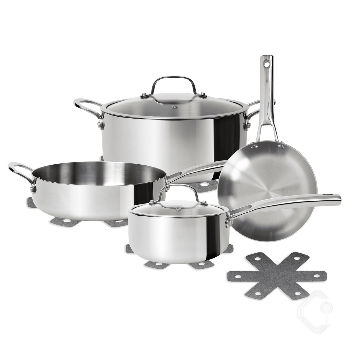 10-Piece Tri-Ply Stainless Steel Cookware Set