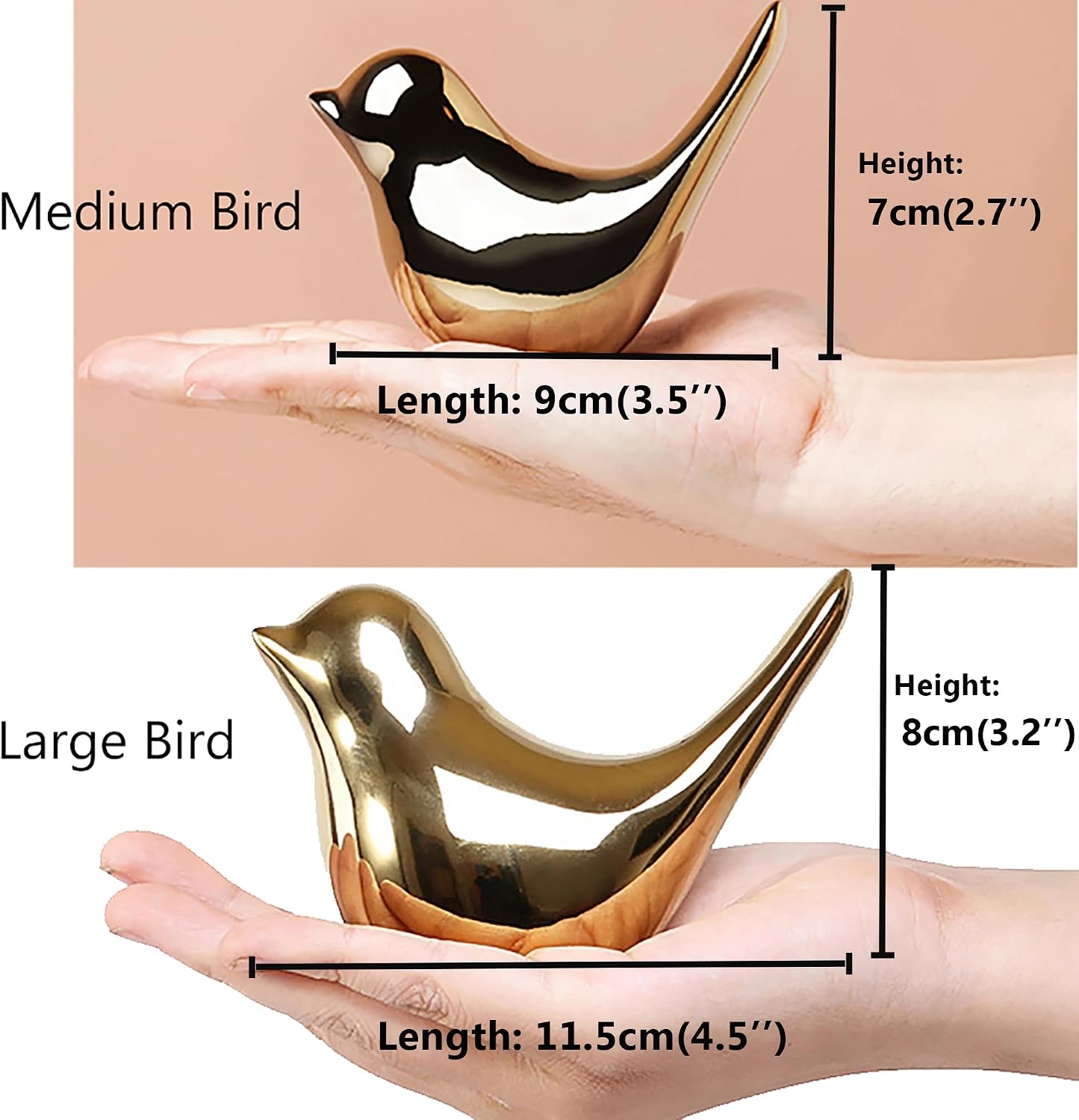 Modern Ceramic Bird Figurines – Set of 2