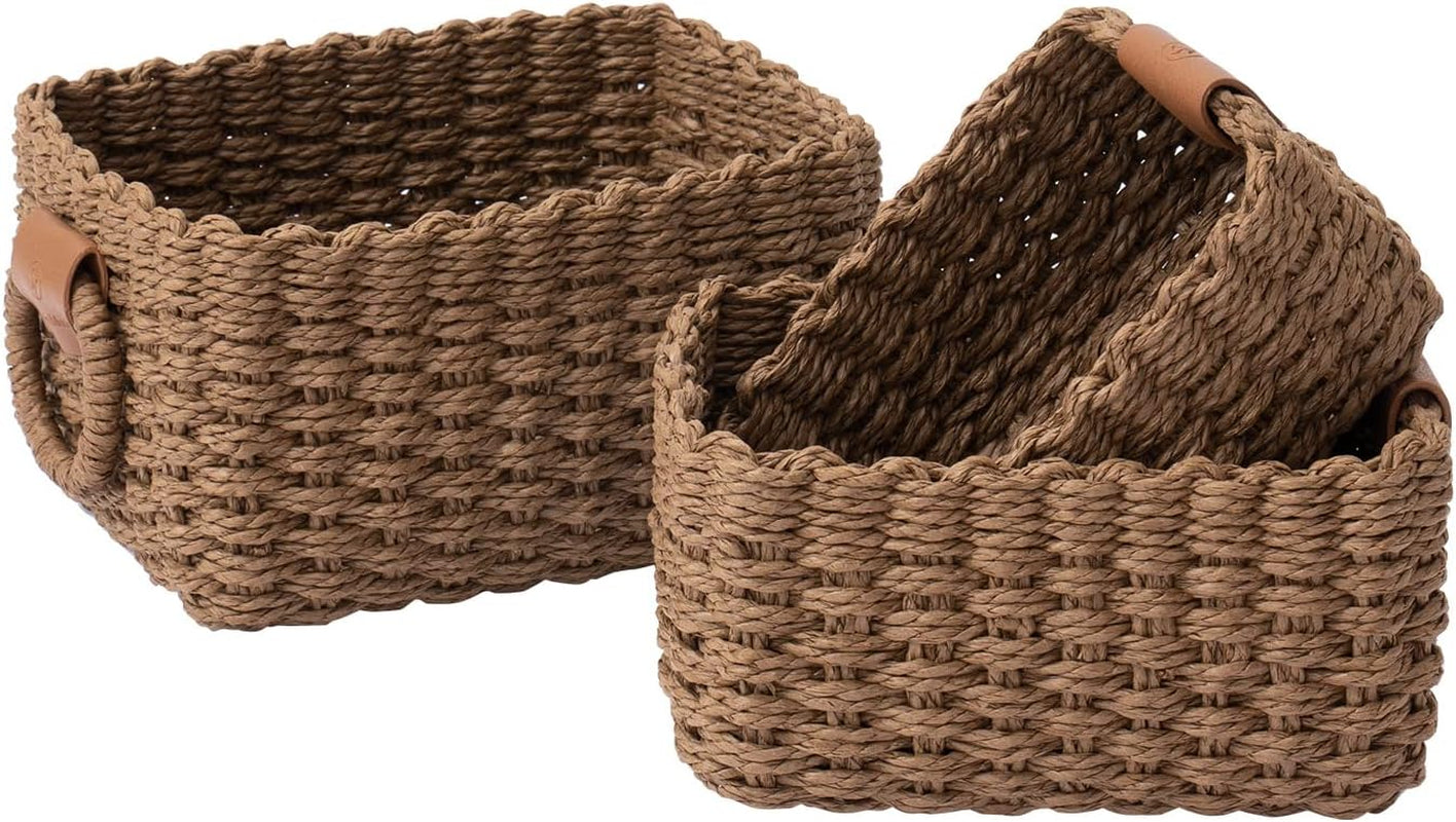 Woven Wicker Storage Basket Set
