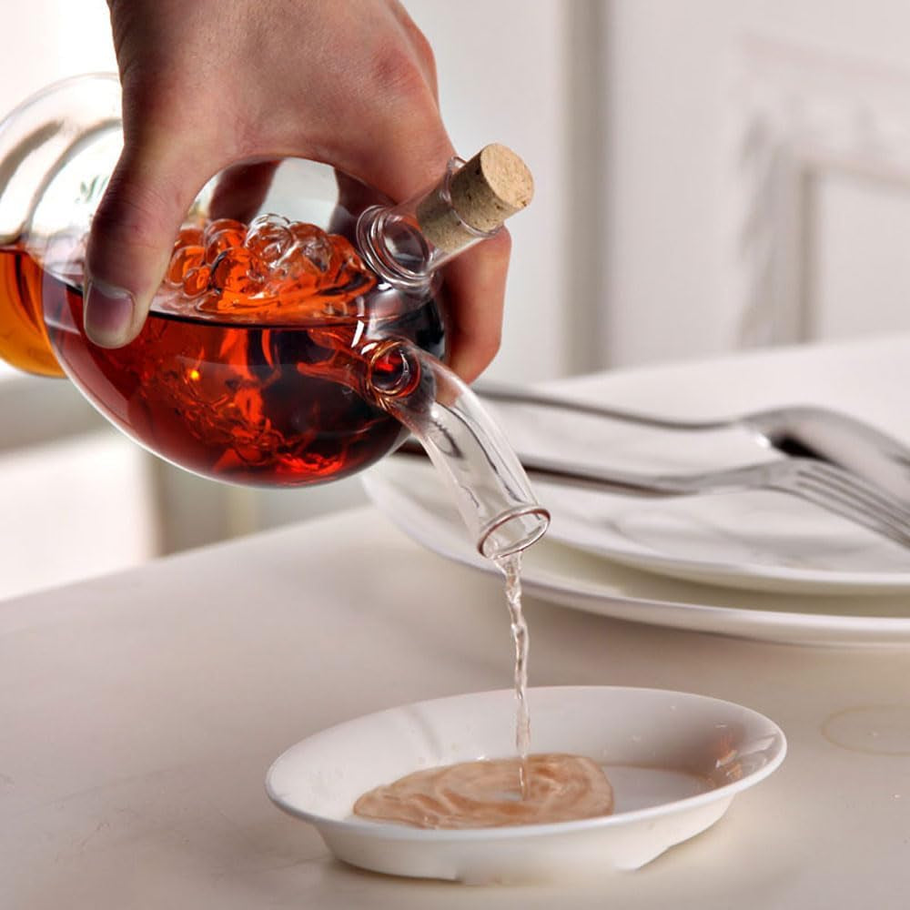 Glass Olive Oil & Vinegar Dispenser Set with Cork Stoppers