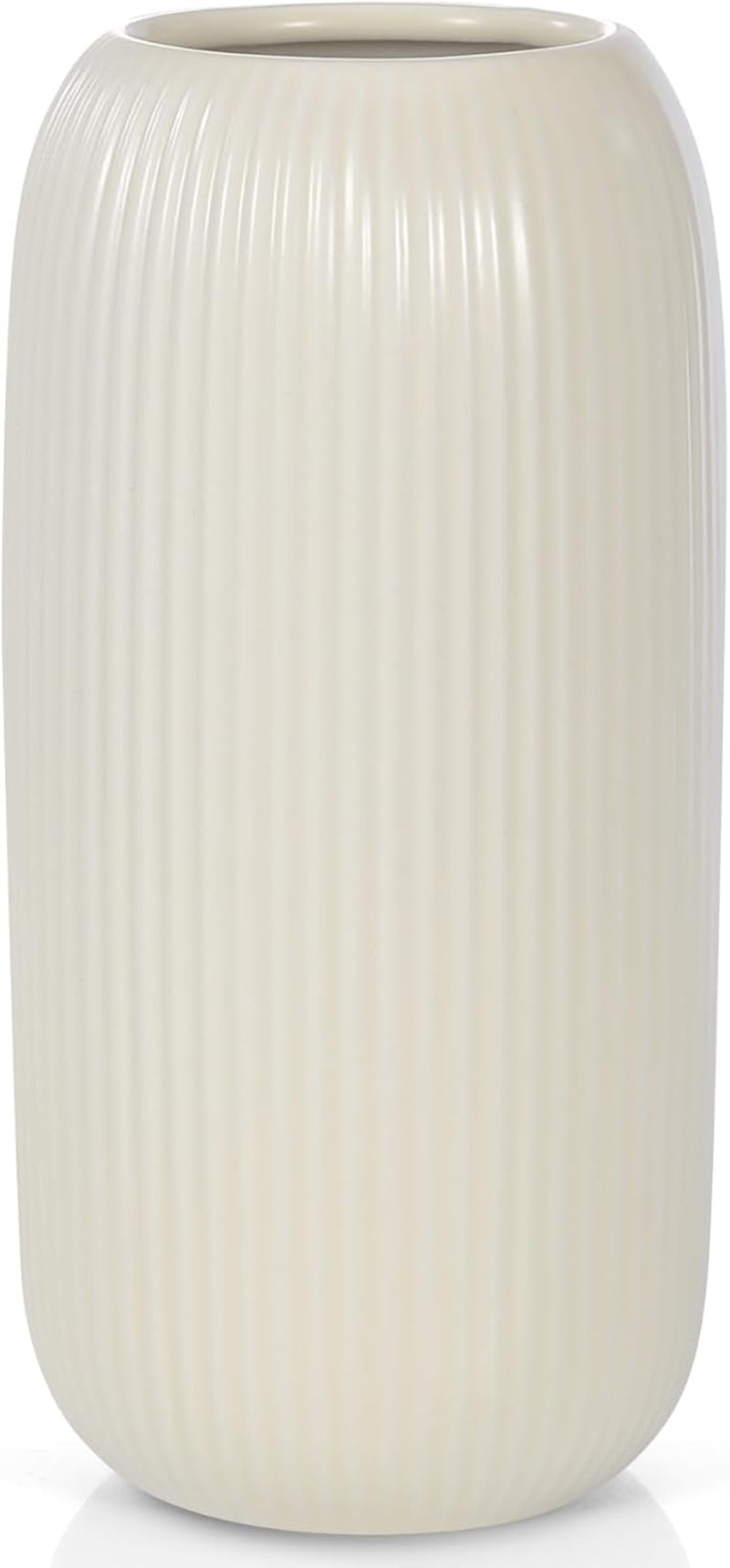 Modern Ribbed Ceramic Vase | Decorative Flower Vase for Home Décor