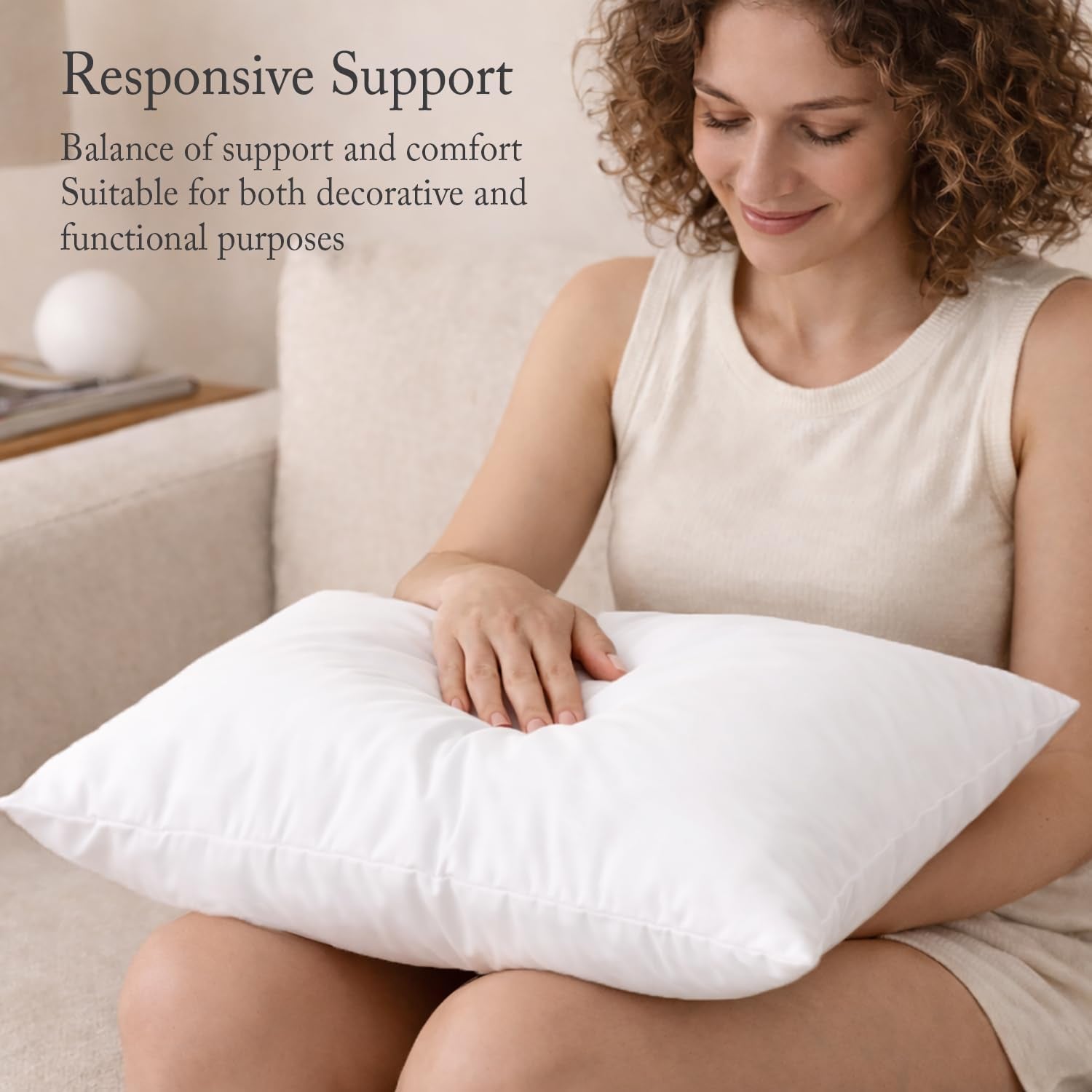 Premium Feather Down Throw Pillow Inserts | Set of 2 | Decorative Couch Pillow Inserts