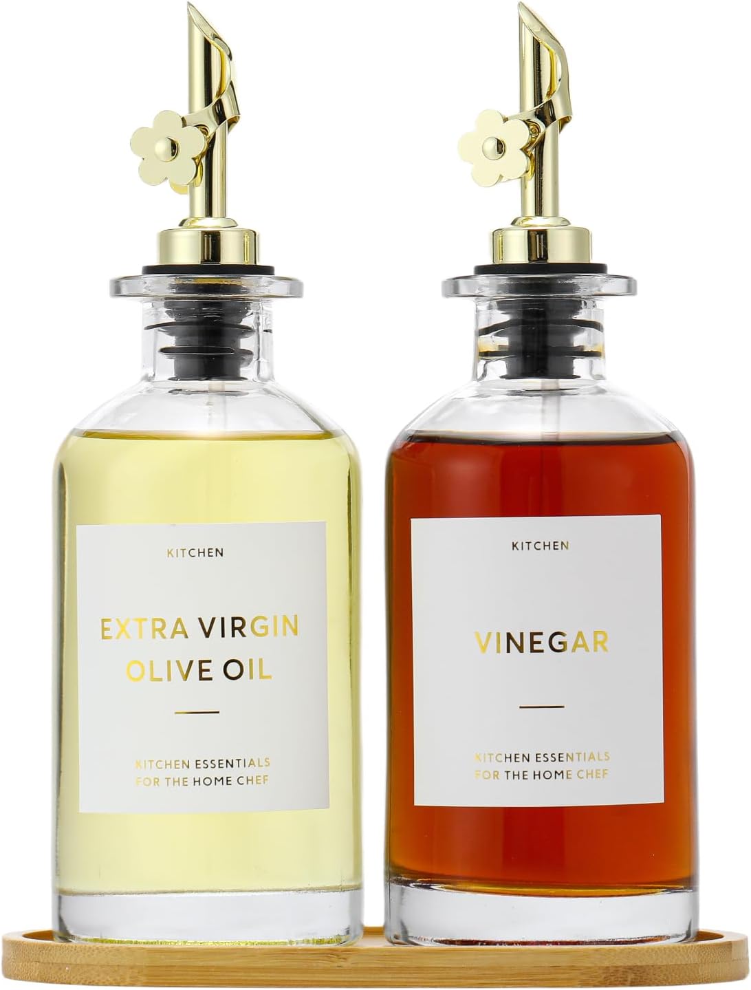 Glass Olive Oil & Vinegar Dispenser Set (12 oz, Set of 2)