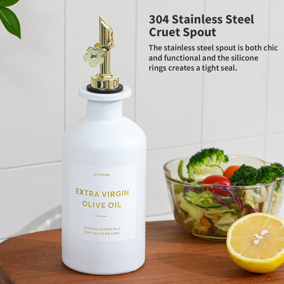 Glass Olive Oil & Vinegar Dispenser Set (12 oz, Set of 2)