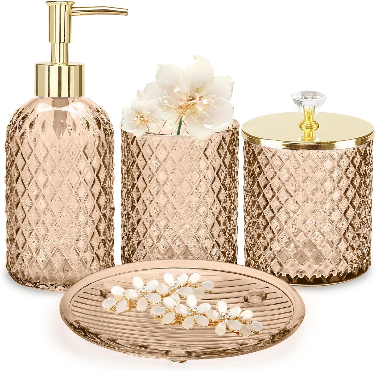 Glass Bathroom Accessories Set