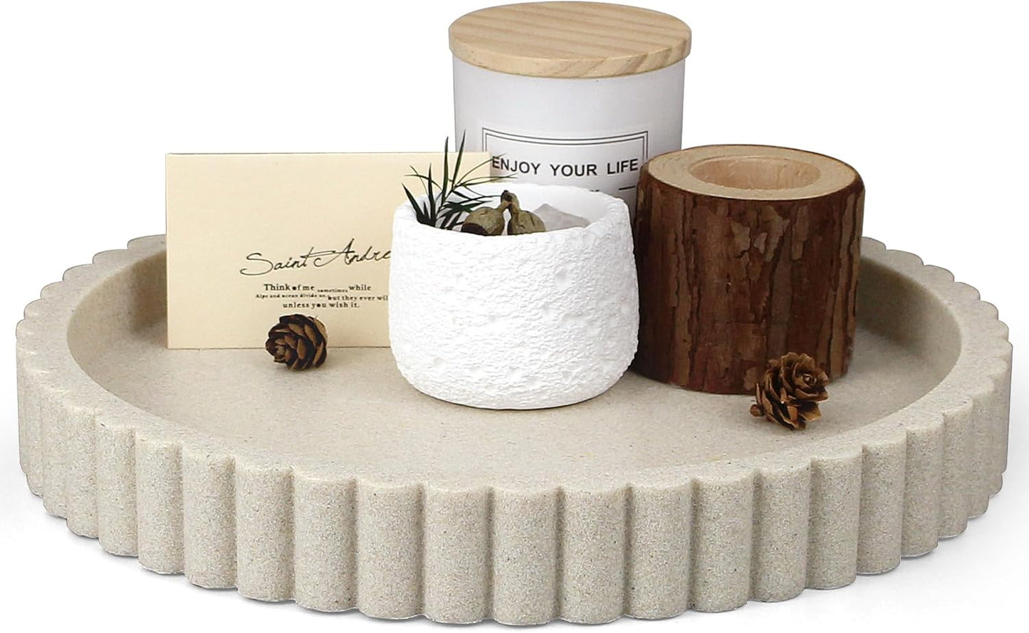 Round Decorative Concrete Tray