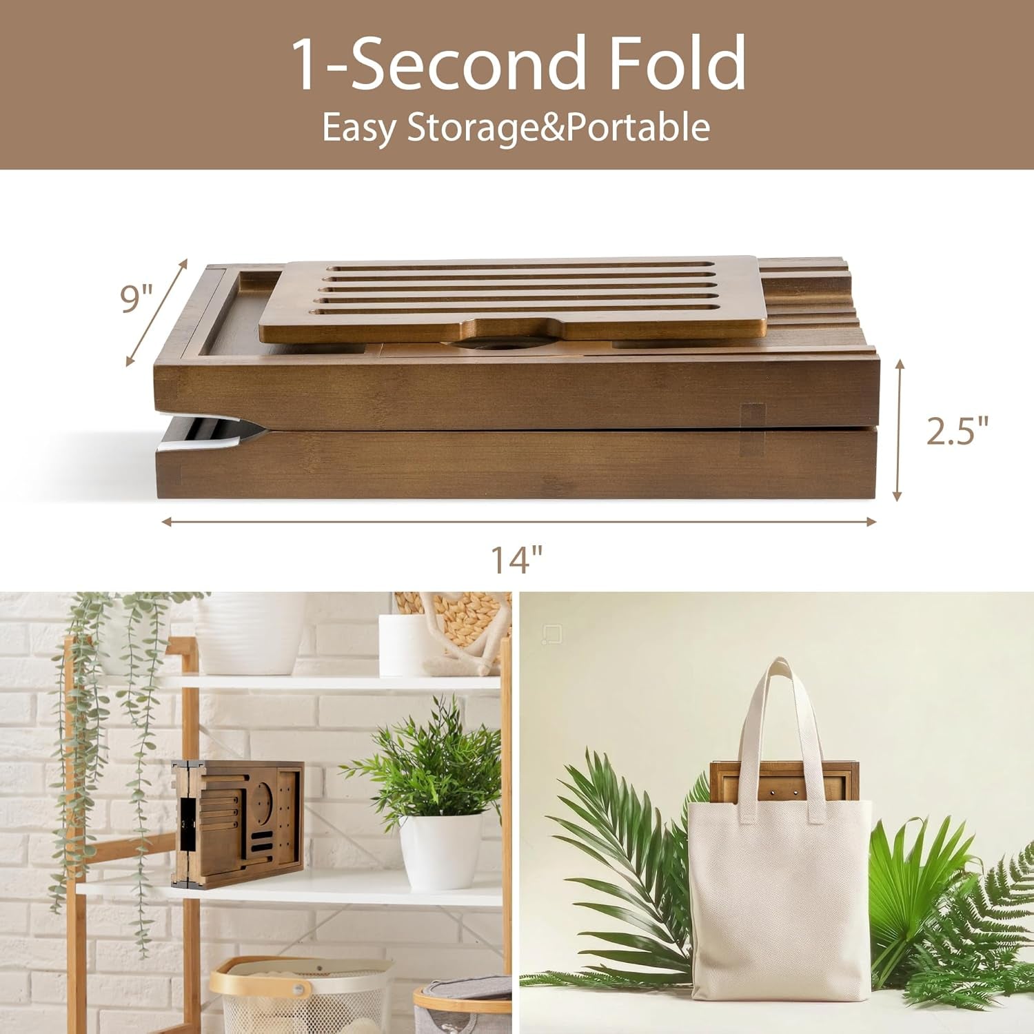 Expandable Bamboo Bathtub Caddy Tray