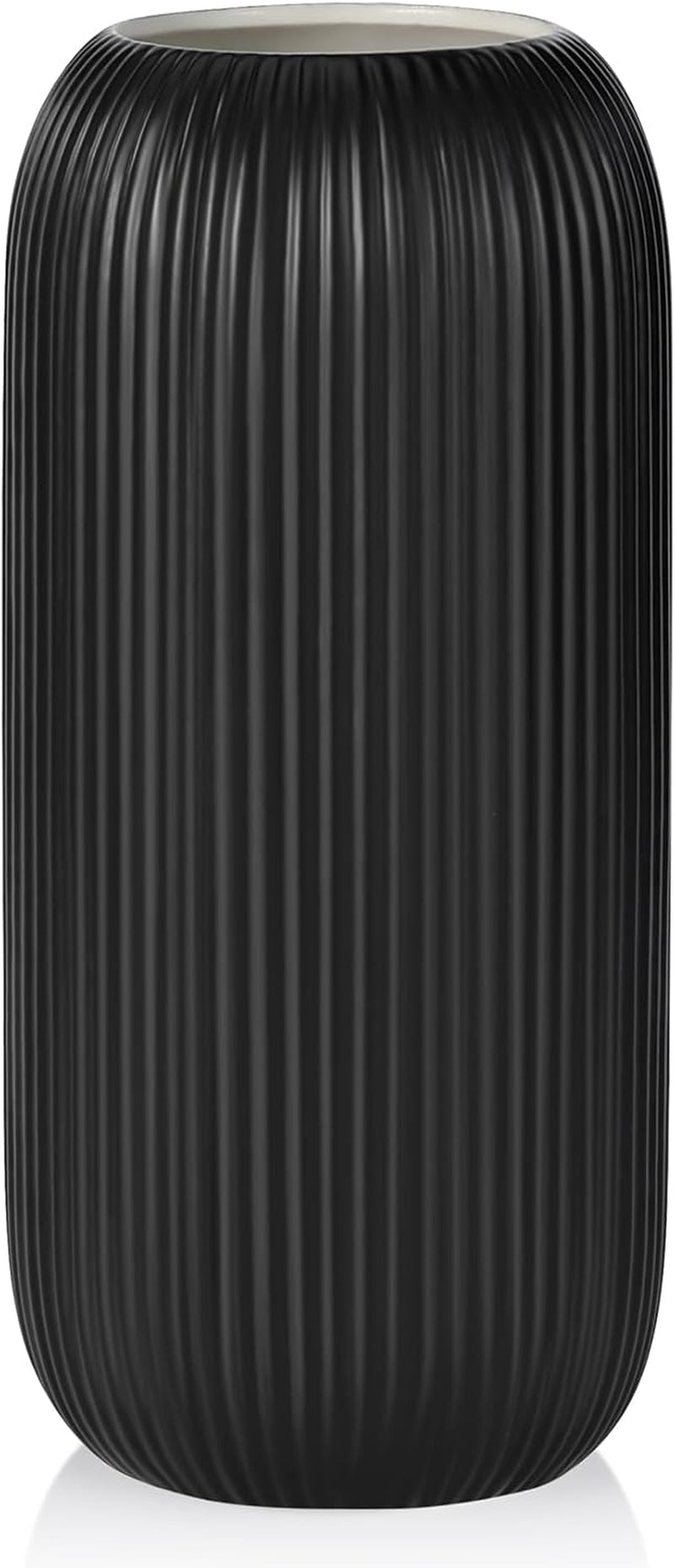 Modern Ribbed Ceramic Vase | Decorative Flower Vase for Home Décor