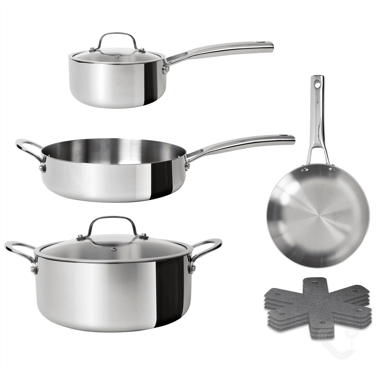 10-Piece Tri-Ply Stainless Steel Cookware Set