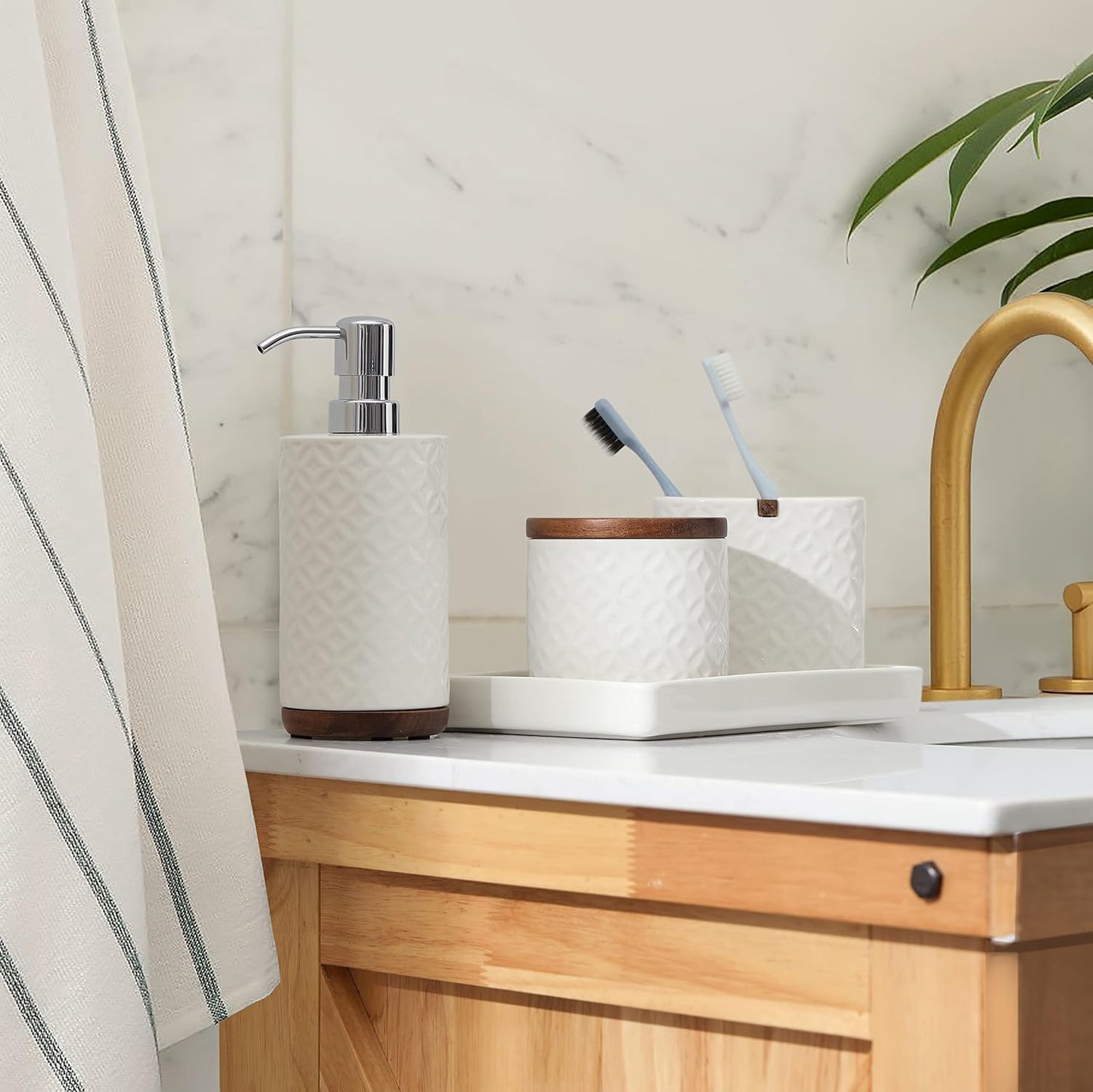 5-Piece Ceramic Bathroom Accessory Set