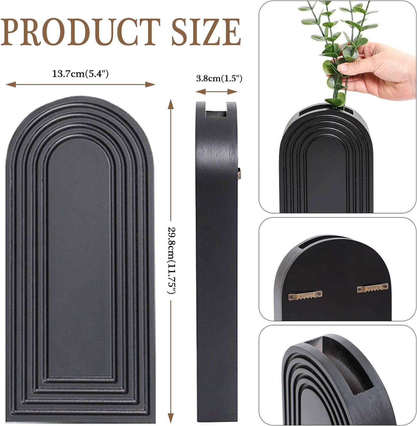 Wooden Wall Vase Set – Modern Farmhouse Wall Decor (Set of 2)