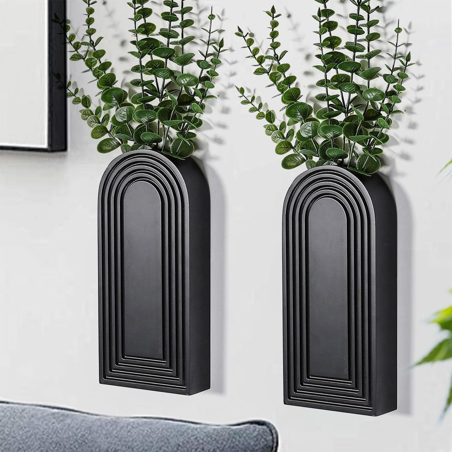 Wooden Wall Vase Set – Modern Farmhouse Wall Decor (Set of 2)