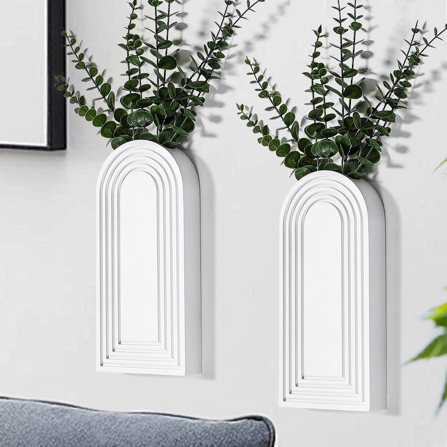 Wooden Wall Vase Set – Modern Farmhouse Wall Decor (Set of 2)