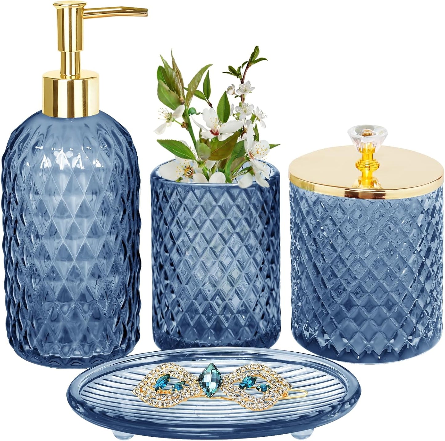Glass Bathroom Accessories Set